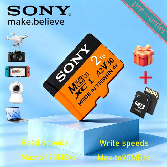 Sony High-Speed Micro SD/TF Memory Card — 2TB/1TB/512GB/256GB/128GB/64GB for Nintendo Switch (Class 10, V30)