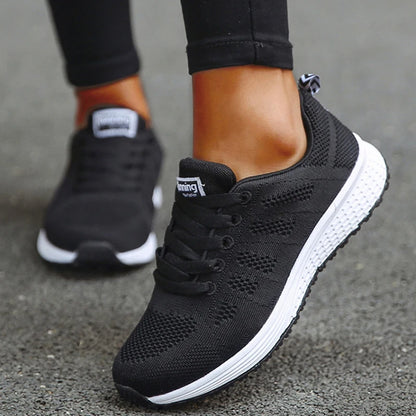 Women's Lightweight Lace-Up Flats – Fashionable Round Toe Nurse Sneakers, Comfortable Walking Shoes, Plus Size Available