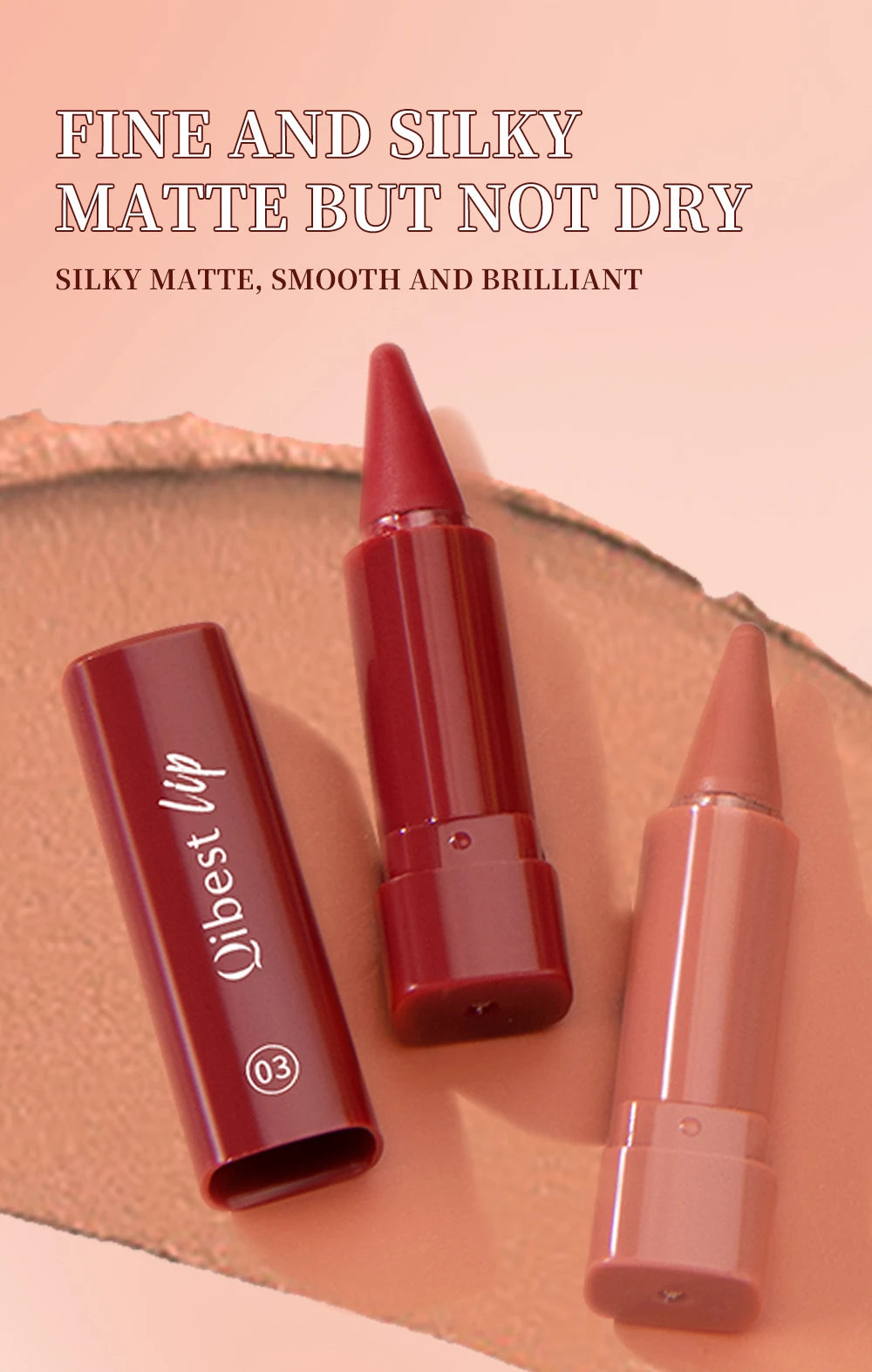 Twist-Up Lip Liner & Lipstick Pen – Multipurpose Velvet Matte Waterproof Lip Contour & Powder Blusher Rouge Makeup