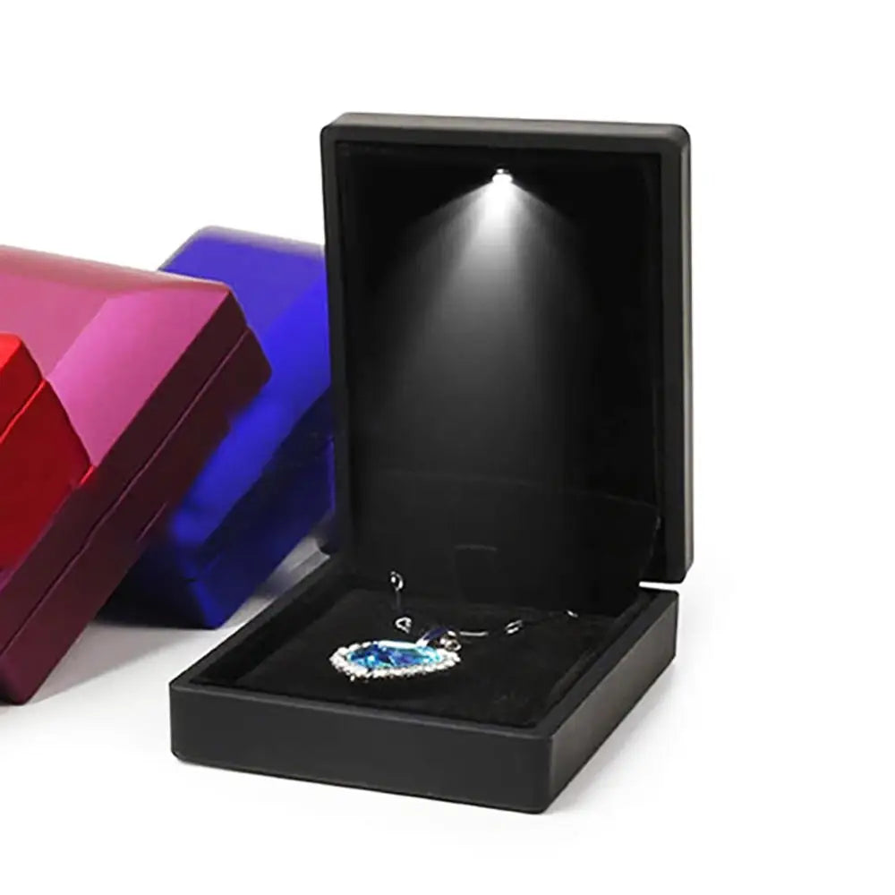 LED Light Ring Box – Red Wine Jewelry Gift Box for Proposal, Engagement & Wedding | Valentine's Day Anniversary