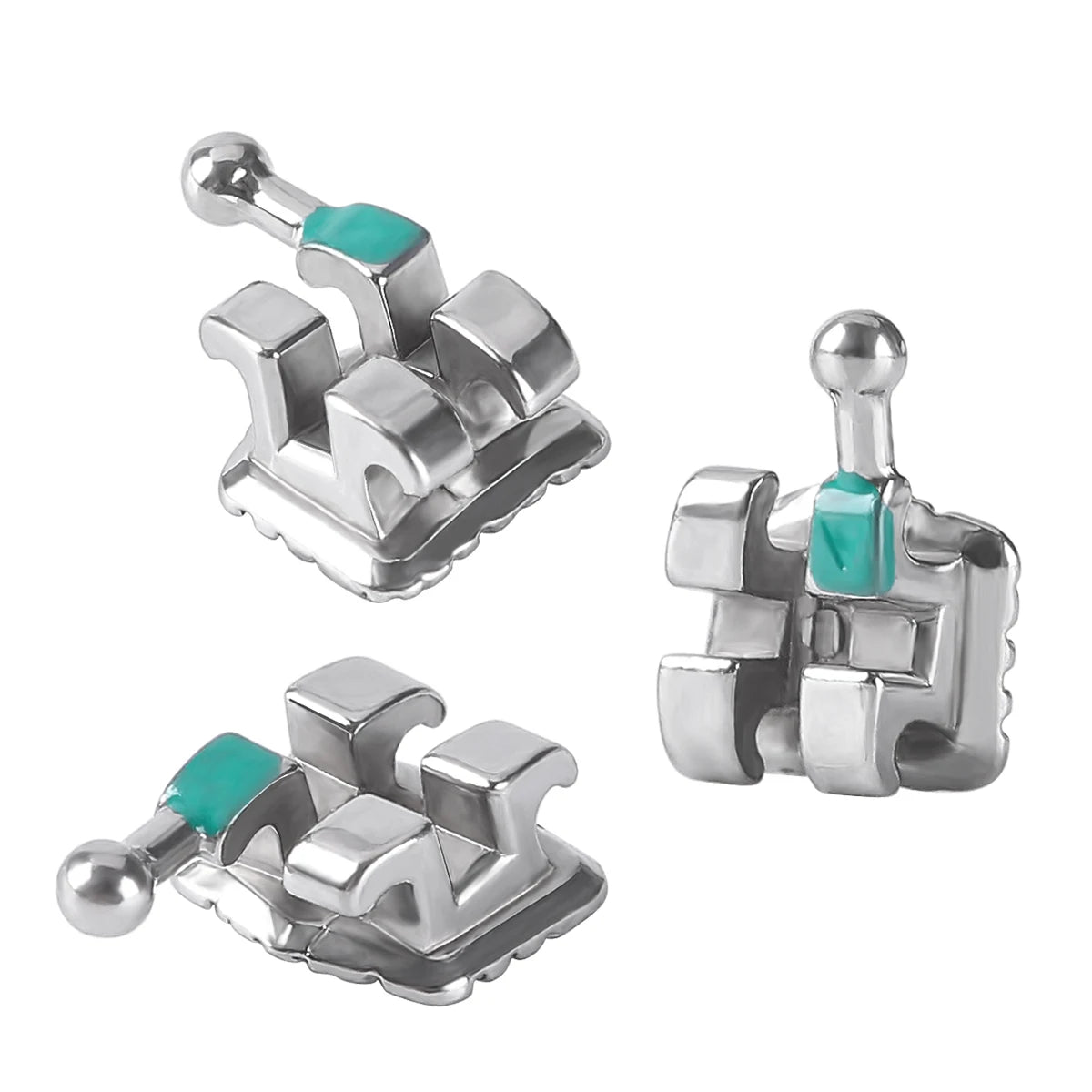 20/50 Sets JOY DENTAL Orthodontic Brackets – MIM Monoblock Metal Mini Roth .022/MBT .018 with Hooks for Dentistry Ortho Braces