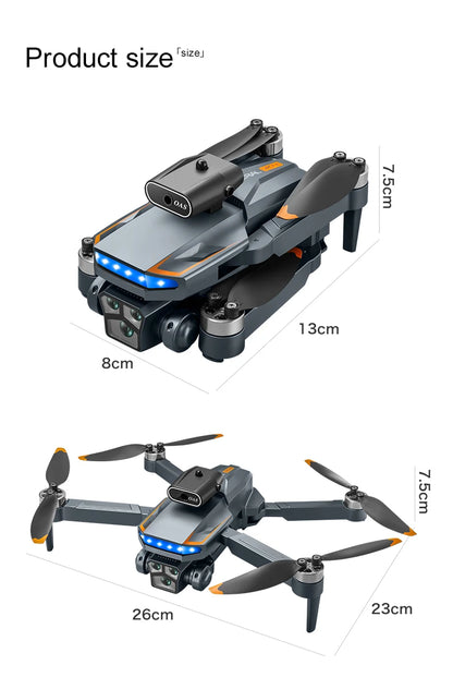 P18 RC Drone with Dual 8K Cameras – Obstacle Avoidance Professional Quadcopter with Electronic Control, Kids Gift Toy