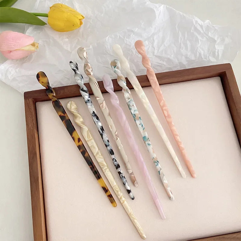 Chinese Style Hair Sticks – Vintage Acetate Resin Chopsticks, Hairpins & Headwear for Women, Wedding Jewelry Accessories