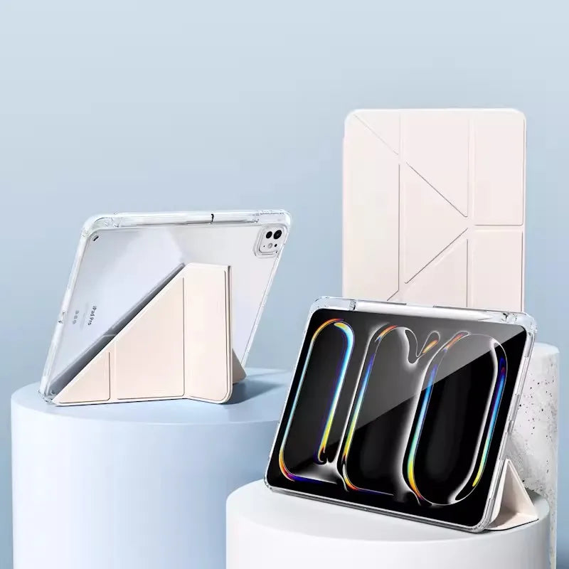iPad Pro 11 Case with Pencil Holder – Multi-Fold Bracket Cover for iPad Pro 12.9/13, Air 11 (2024/2022)