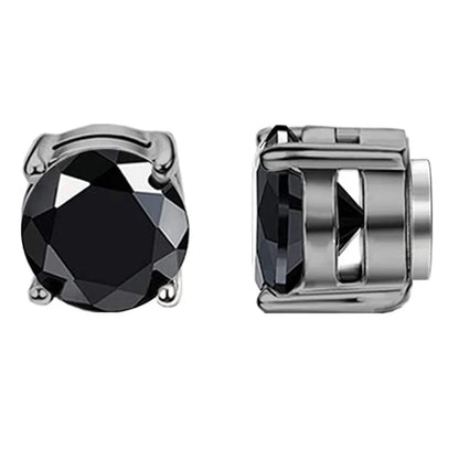Magnetic Cubic Zirconia Clip-On Earrings Set – Non-Pierced Fake Stud, Cross Dangle & Hoop Styles for Men & Women