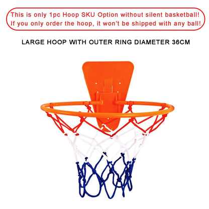 Silent Indoor Basketball – Airless Foam Dribbling Ball, Size 7/6/5 with Grooved Quiet Training Design