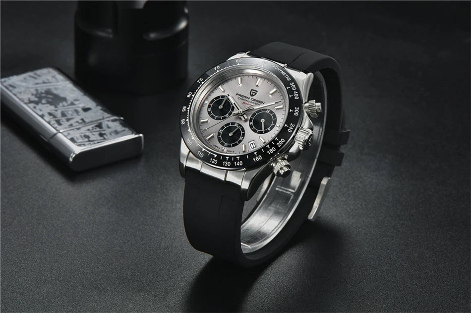 40mm PAGANI DESIGN V2 Men’s Quartz Watch – Sapphire Retro Chronograph Stainless Steel Waterproof