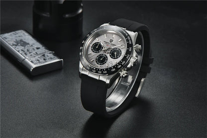 40mm PAGANI DESIGN V2 Men’s Quartz Watch – Sapphire Retro Chronograph Stainless Steel Waterproof