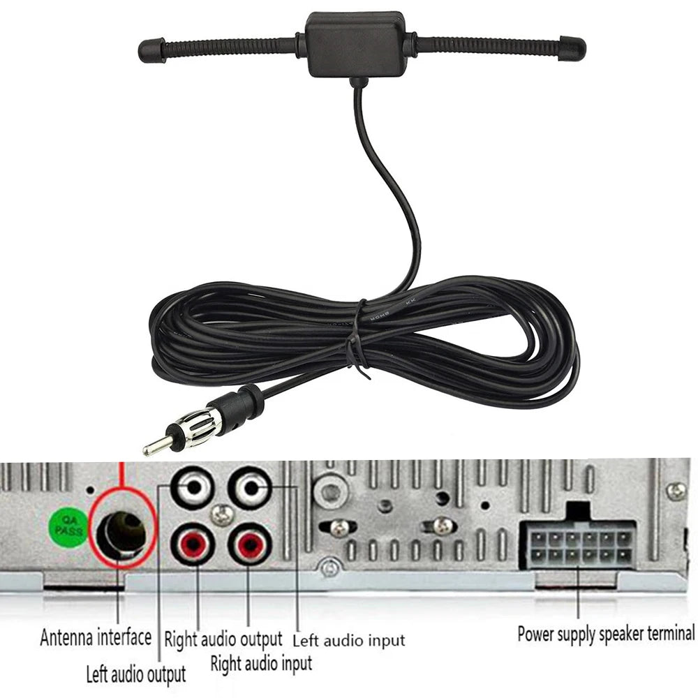 Universal Car Windshield AM/FM Radio Antenna – Signal Amplifier Booster, 12V Hidden Truck Antenna for Stereo