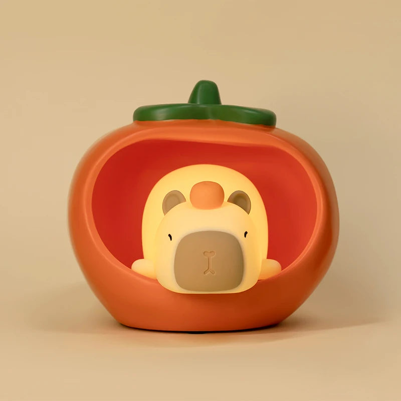 Capybara Cute Silicone LED Night Light - USB Rechargeable Dimmable Lamp for Kids' Room & Gift