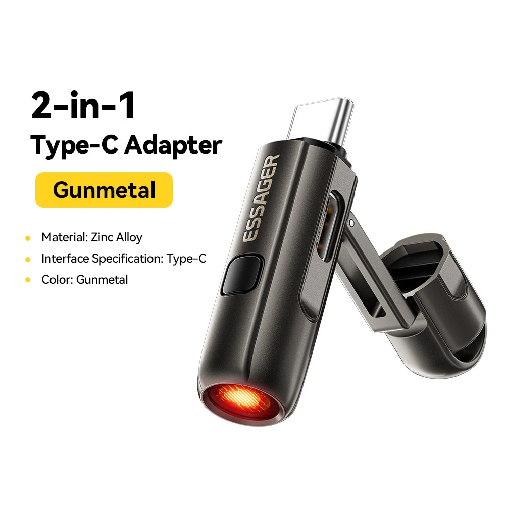 Essager 2-in-1 Type-C Mini Lighter - Portable USB-C Electric Lighter with Air Blowing Function for Outdoor Safety