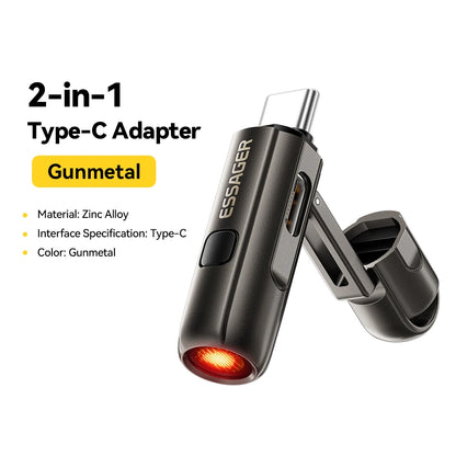 Essager 2-in-1 Type-C Mini Lighter - Portable USB-C Electric Lighter with Air Blowing Function for Outdoor Safety