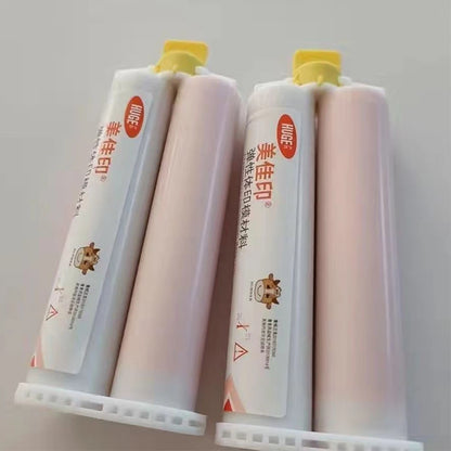 Dental Impression Light Body Silicone Rubber 50ml with Elastomeric Mixing Tips – Gum Bite Registration Material