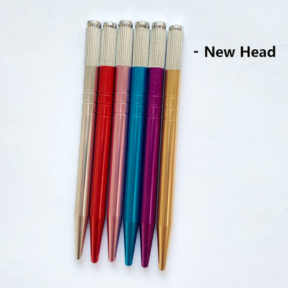10pcs Permanent Makeup Eyebrow Tattoo Pens — Manual Tebori Microblading Stainless Steel Lock-Pin Tools