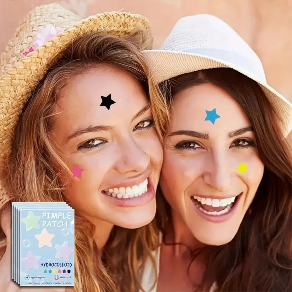 40PCS Star Acne Patches - Multicolor Ultra-Thin Pimple & Blemish Concealer Stickers