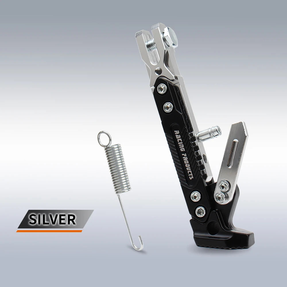 Motorcycle Kickstand Support — Universal Alloy Side Stand Bracket for Dirt Bikes & Motorbikes Tripod Foot Holder