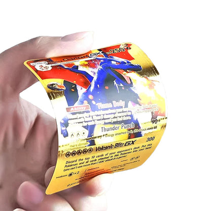 Pokemon Rainbow Gold & Silver VMAX GX Cards – Collectible Battle Trainer Cards in Spanish, English & French, Kids Toy Christmas Gift