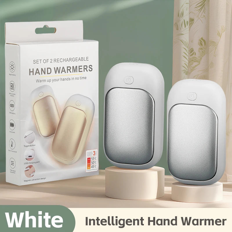 2-in-1 Portable Hand Warmers - Dual Magnetic Heating Set with 3 Adjustable Heat Settings for Winter Use