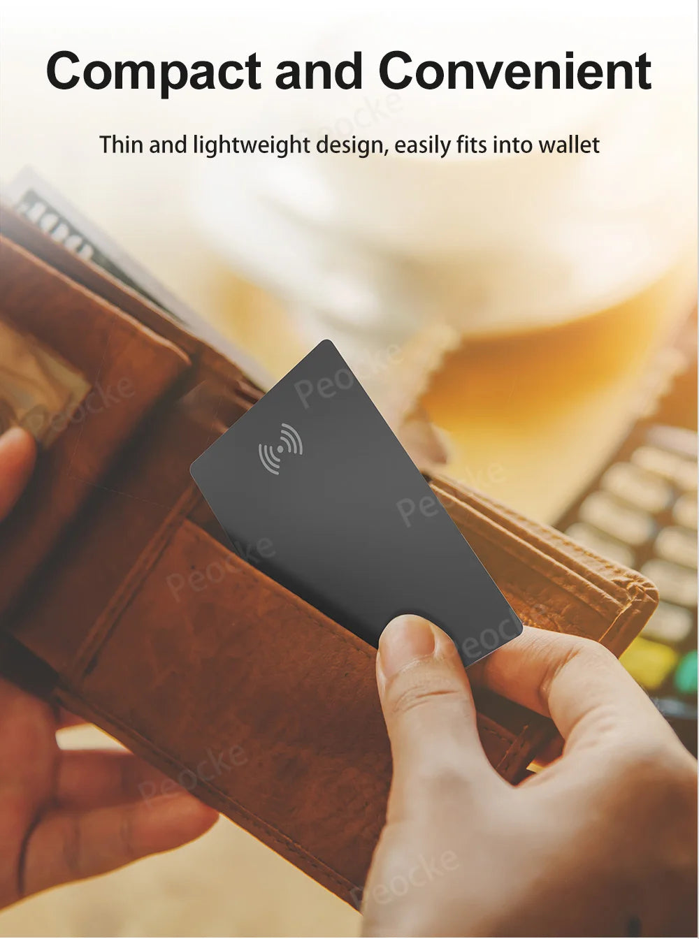 Wallet Anti-Loss Card – GPS Smart Tag with iPhone Find My Bluetooth, Ultra-Thin Wireless Charging, IP67 Waterproof