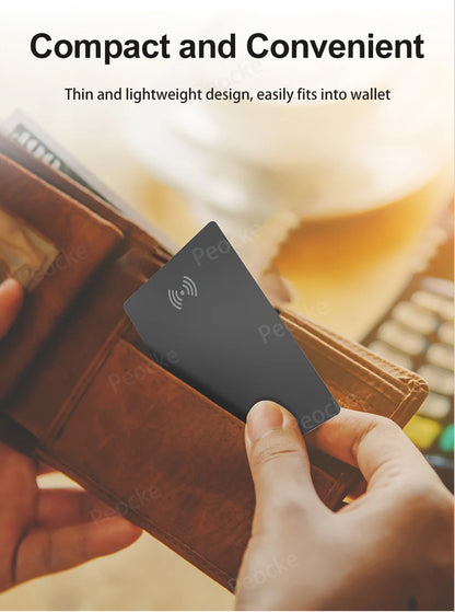 Wallet Anti-Loss Card – GPS Smart Tag with iPhone Find My Bluetooth, Ultra-Thin Wireless Charging, IP67 Waterproof
