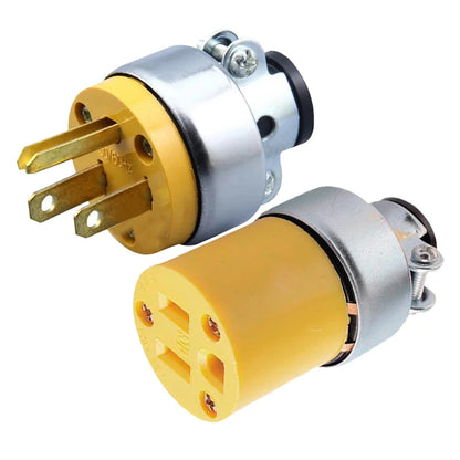 America L5-15P L5-15R 15A US Connector - Tripolar Male Female Locking Plug Socket Extension Receptacle
