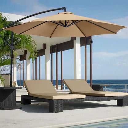 Green Replacement Umbrella Canopy – Waterproof Sunshade Cover for Garden, Backyard & Pool, Fits 9FT/10FT 6 & 8 Ribs Cantilever Umbrellas