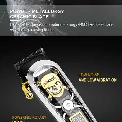 WMARK NG-130 Wireless Charging Hair Clipper – High Speed Professional Type-C Rechargeable Cutter with Charging Stand