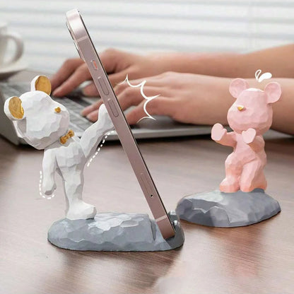 Cartoon Bear Phone Tablet Stand - Adjustable Desktop Holder for Watching Videos and Home Decor