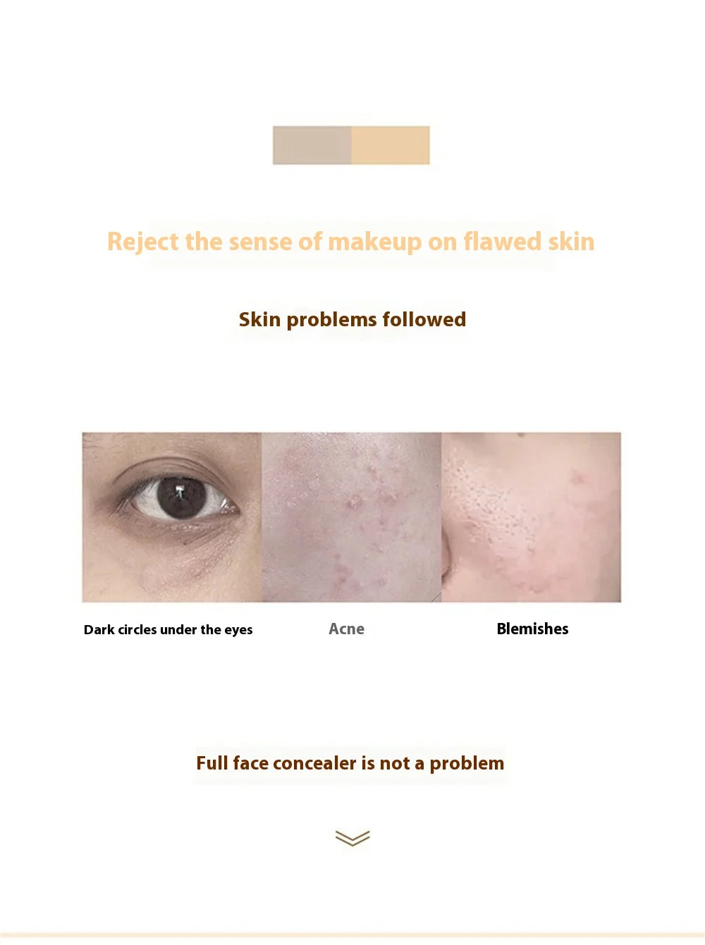 Waterproof Full Coverage Concealer – Natural Finish Foundation for Tattoos, Scars, Dark Circles, Acne, and All Skin Types