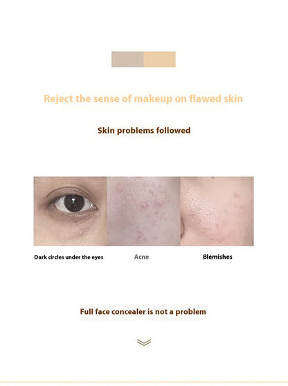 Waterproof Full Coverage Concealer – Natural Finish Foundation for Tattoos, Scars, Dark Circles, Acne, and All Skin Types
