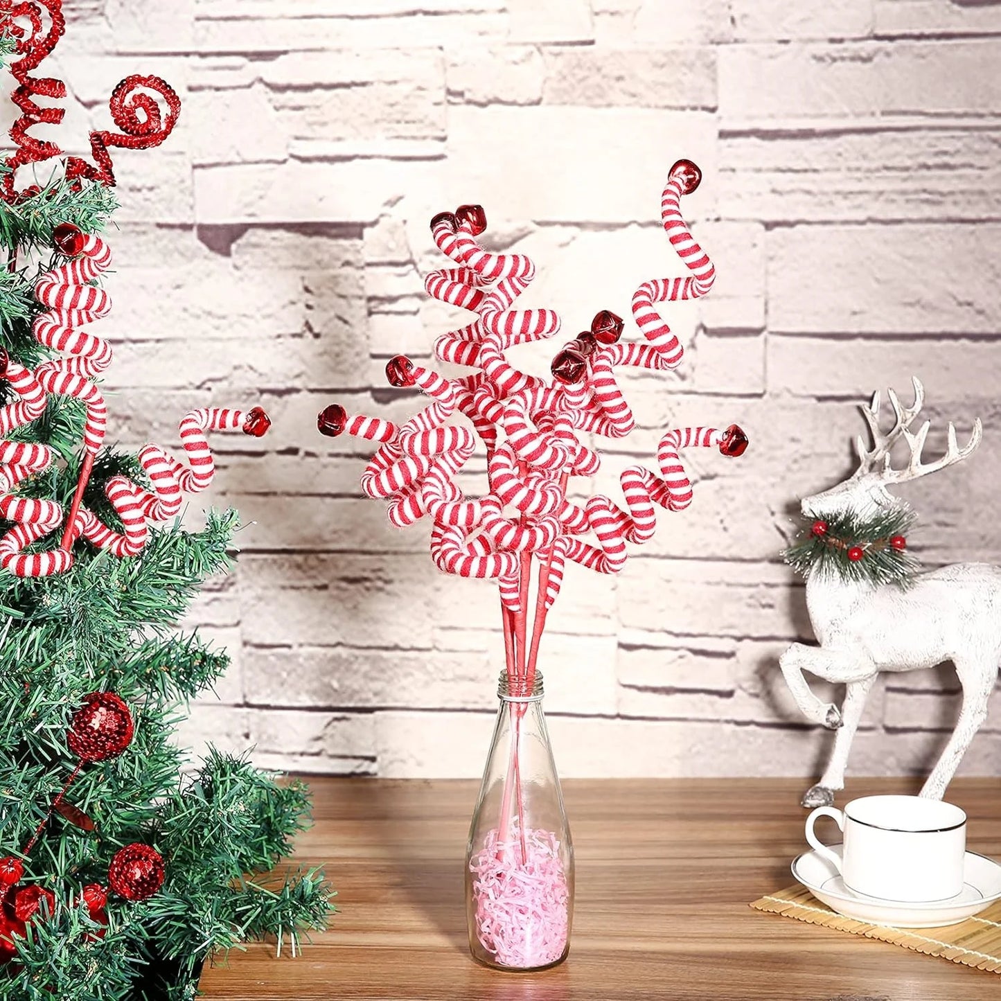 Christmas Tree Decoration Woolen Bells – Curly Pick Branch Ornaments for Xmas, Holiday & Chinese New Year