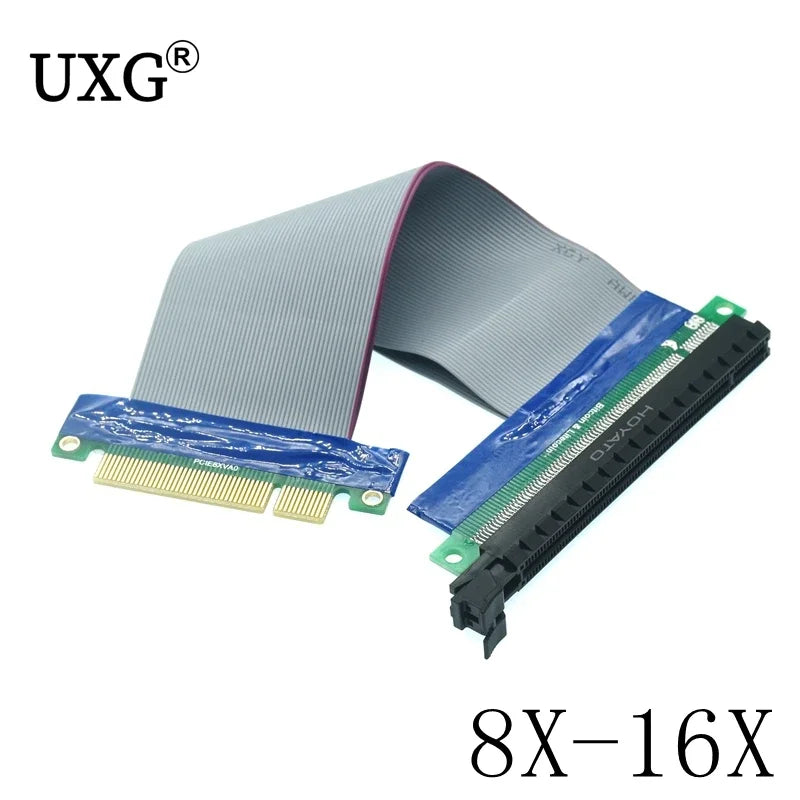 PCIe Riser Card Extender 8X to 16X – Gold Plated PCI-E Extension Cable Adapter for GPU Mining & Desktop PC Expansion