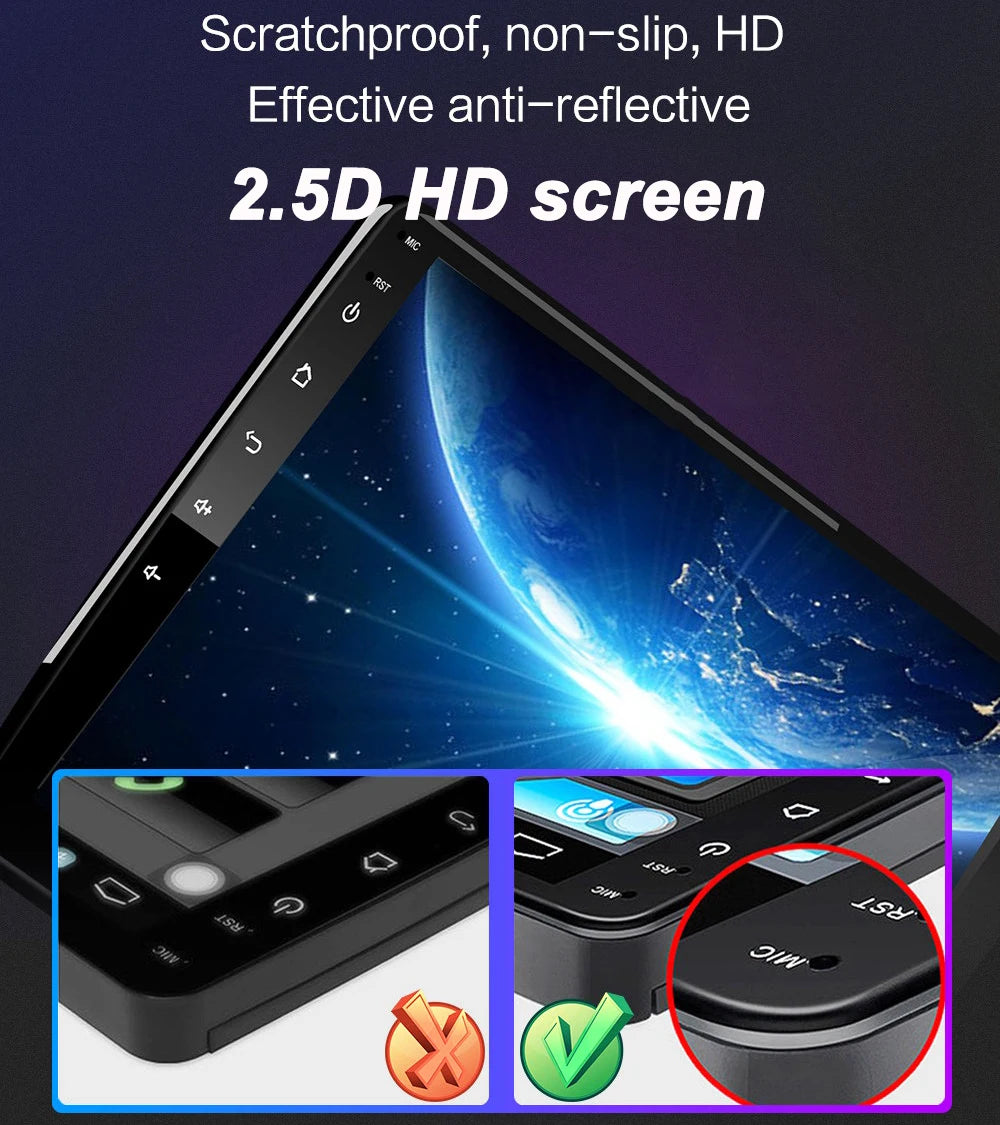 Android 13 Car Radio — 7/9/10" 2-DIN GPS Multimedia Player with 64GB, Wireless CarPlay & Android Auto