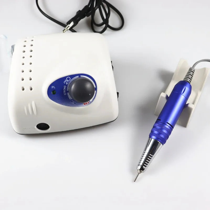 Strong 210 PRO XII Nail Drill 65W 35000RPM Electric Milling Manicure Machine with Cutters