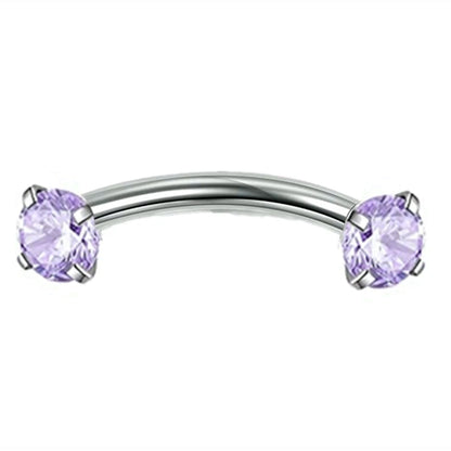 Crystal Curved Barbell Piercing Earrings – Daith, Helix, Tragus & Cartilage Body Jewelry Stud Ring