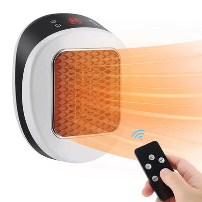 PTC Wall Outlet Space Heater - Fast-Heating Electric Plug-In Heater with Remote Control for Bedroom, Office and RV