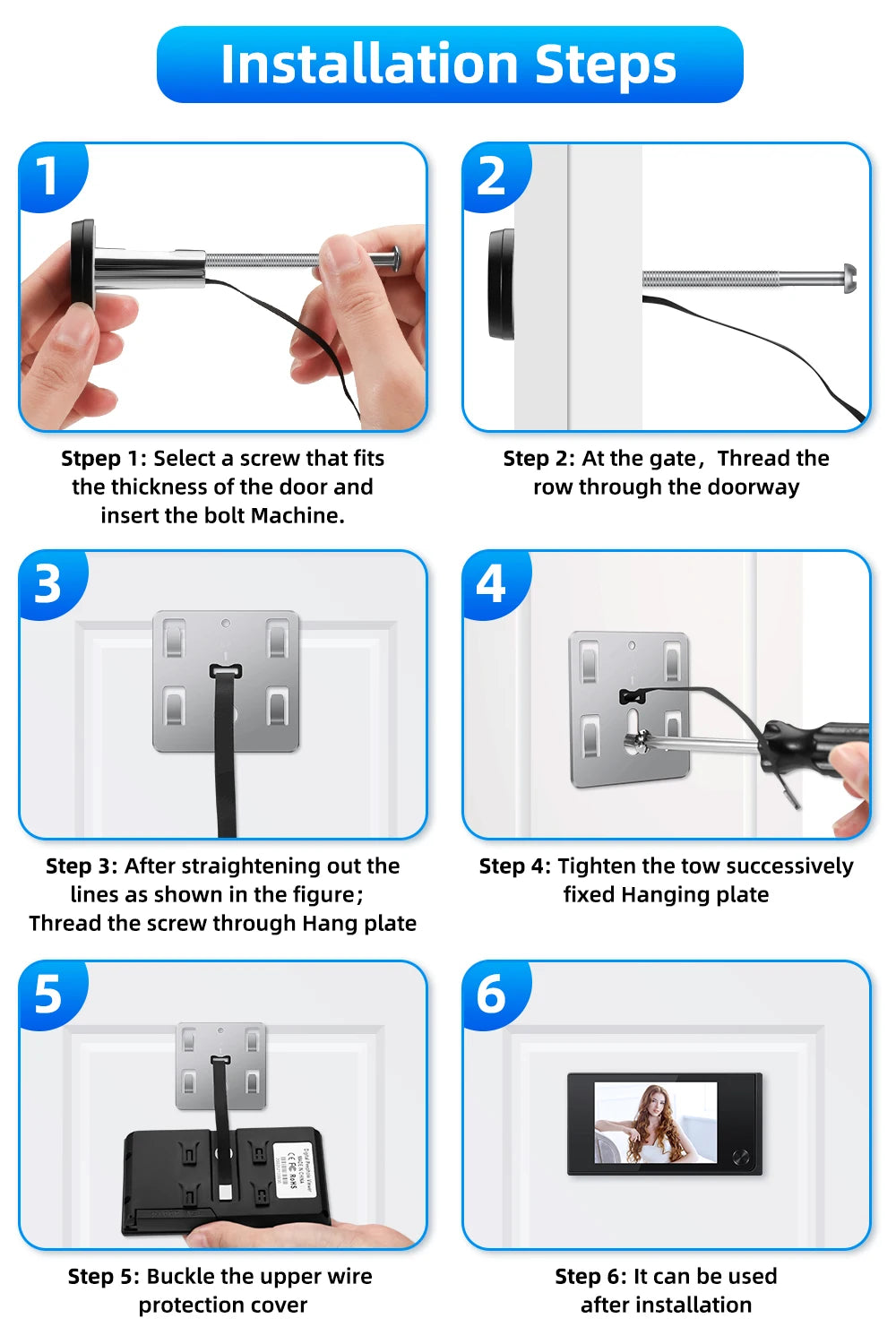 Awapow 3.5" Digital Door Viewer — 120° HD LCD Peephole Camera, 2MP Cat Eye Doorbell Monitor