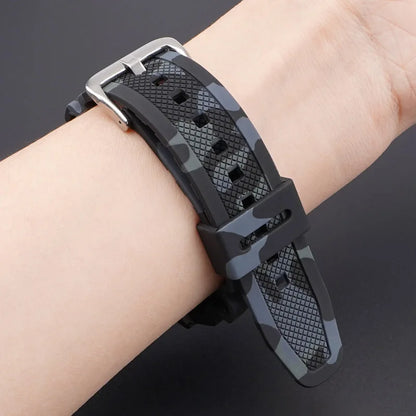 18mm Camouflage Silicone Watch Strap for Casio G-Shock AQ-S810W AE-1000W AE-1200/1300 SGW-300 W-215 F-108 - Sport Replacement Band
