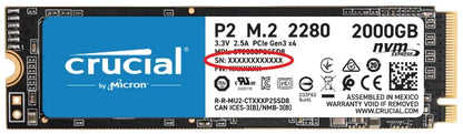 Crucial P3 Plus 1TB PCIe Gen4x4 NVMe M.2 SSD – 500GB, 1TB, 2TB, 5000MB/s Speed (OEM Package)