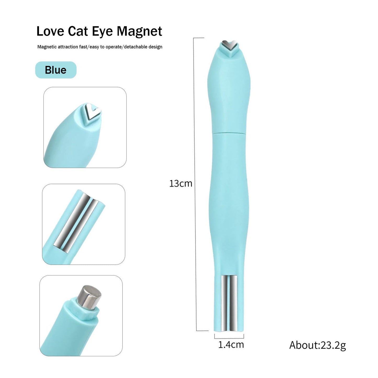 3D Love Heart Nail Magnet Stick – 3-in-1 Cat Eye, Double Line, Moon & Snake Pattern UV Gel Manicure Tool