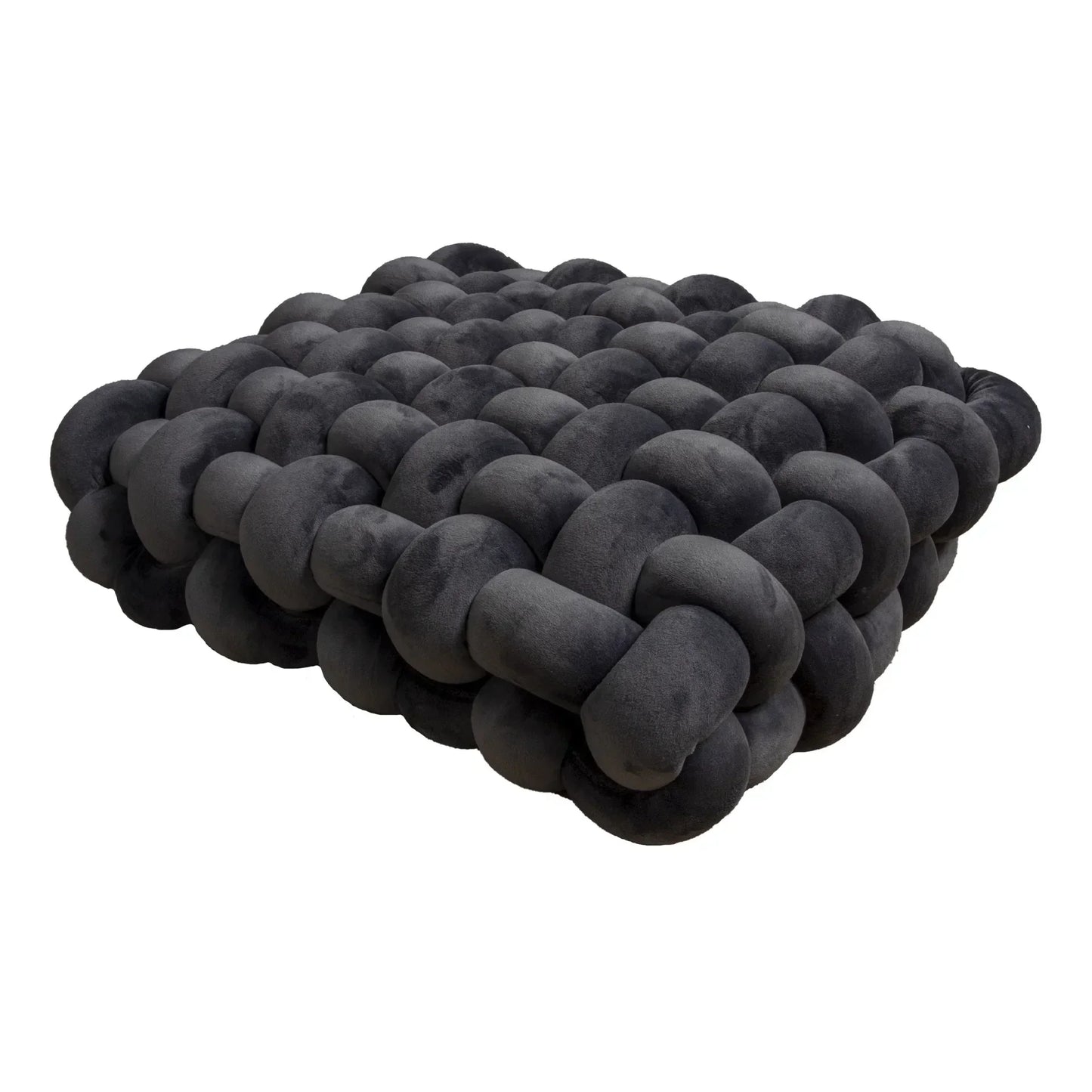 Knotted Square Cushion – Nordic Aesthetic Hand-Made Plush Pillow for Office Chair & Decorative Sleeping Back Support