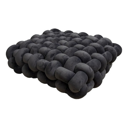 Knotted Square Cushion – Nordic Aesthetic Hand-Made Plush Pillow for Office Chair & Decorative Sleeping Back Support