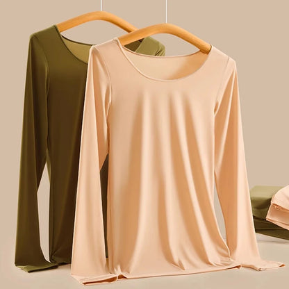 Flarixa Women’s Seamless Thermal Underwear Set – 2-Piece Winter Top & Long Johns, Thin First-Layer Thermo Clothing
