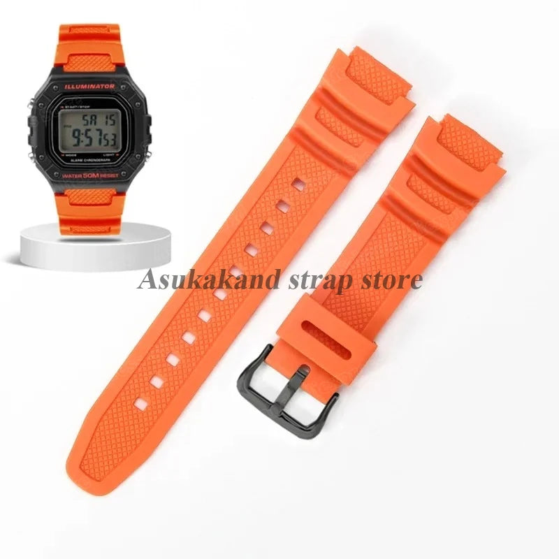 18mm Silicone Watch Strap for Casio W218H AE-1200 AE-1100 SGW-300/400 MRW-200 - Sport Resin Rubber Replacement Wristband