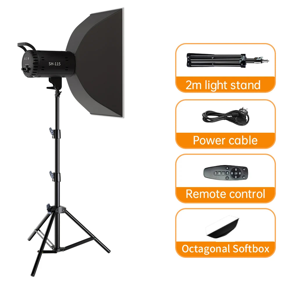 Bowens 135W LED Photography Studio Light Kit - Dimmable Video Lamp with 2m Tripod, 3000–6500K & 3 Colors