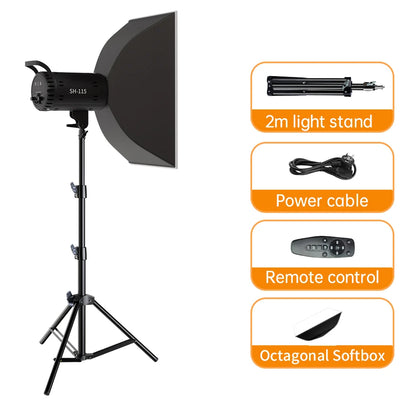 Bowens 135W LED Photography Studio Light Kit - Dimmable Video Lamp with 2m Tripod, 3000–6500K & 3 Colors
