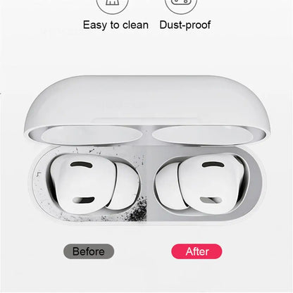 Dustproof Metal Sticker Cover for AirPods Pro 2 – Earphone Protector for Apple AirPods 3, Pro 2 Generation, Charging Box