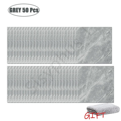 PVC Marble Wall & Floor Stickers - Waterproof Self-Adhesive Tile Decor for Kitchen & Bathroom