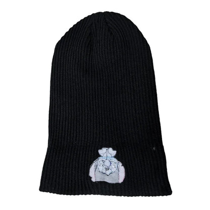 Cartoon Embroidered Knit Beanie Hat – Cute Unisex Stretchy Thermal Cap for Adults & Kids, Perfect Christmas Gift