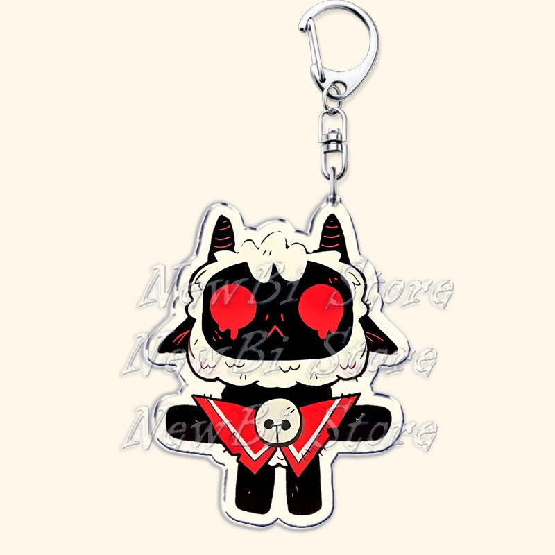 Funny Dark Video Game Sheep Keychain – Cute Lamb & Goat Bag Accessory Gamer Gift